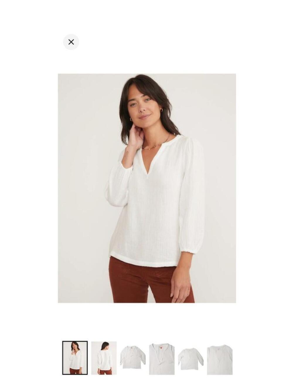 NWOT Marine Layer 100% Cotton white gauze cotton pullover top